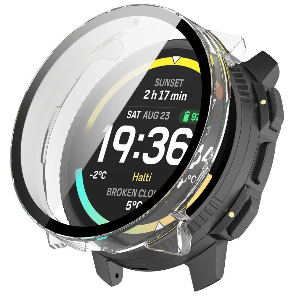 PC+Tempered Protective Case Anti-Scratch Full Coverage Screen Cover Bumper Protector Shell for Suunto Vertical 2 Watch Frame