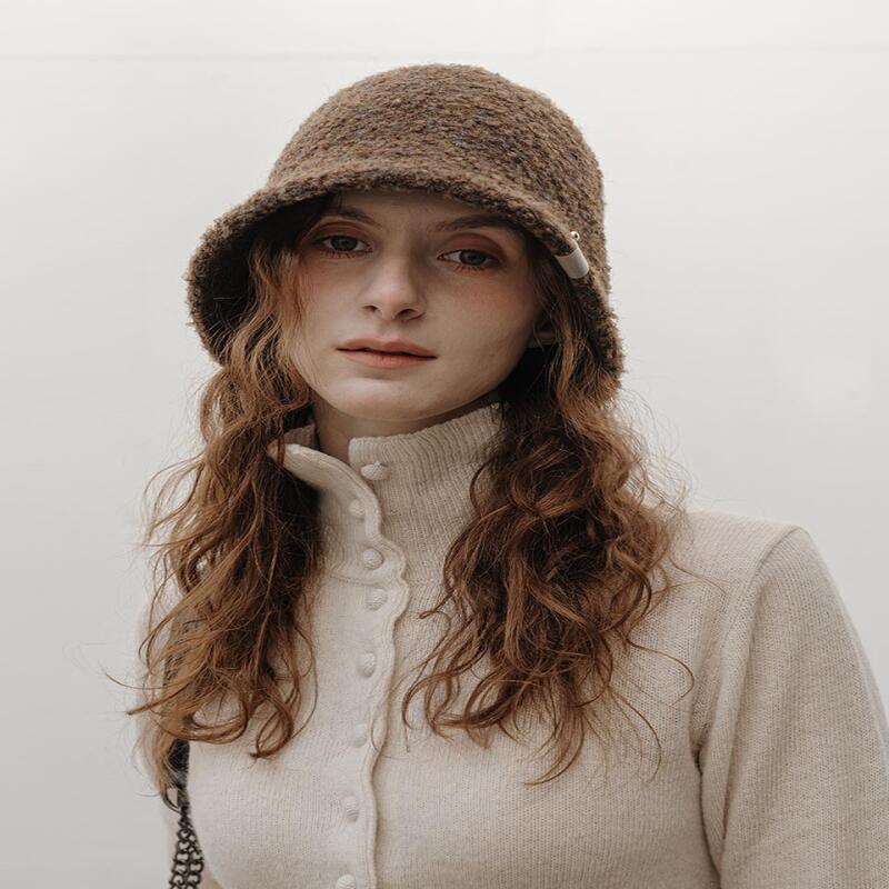 

Buckle Wool-Like Bucket Hat Brown/Sky H041BRSK Brown/Sky