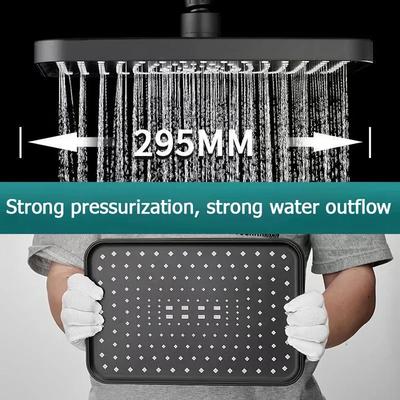 12 Zoll Großes Paneel Großer Durchfluss Deckenmontiert Supercharge Duschkopf Set 3 Modi Hochdruck ABS Regendusche Badezimmerdusche