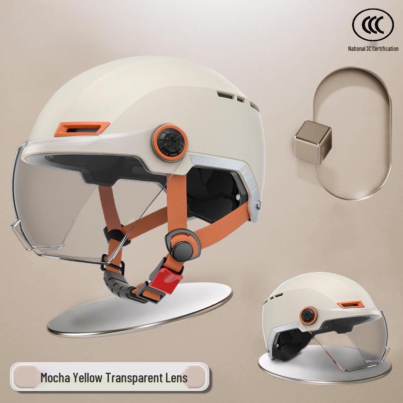 

Certified Unisex Electric Motorcycle Half Helmet - Summer Sun Protection & All-Season Safety A-Class HD Transparent Lens
