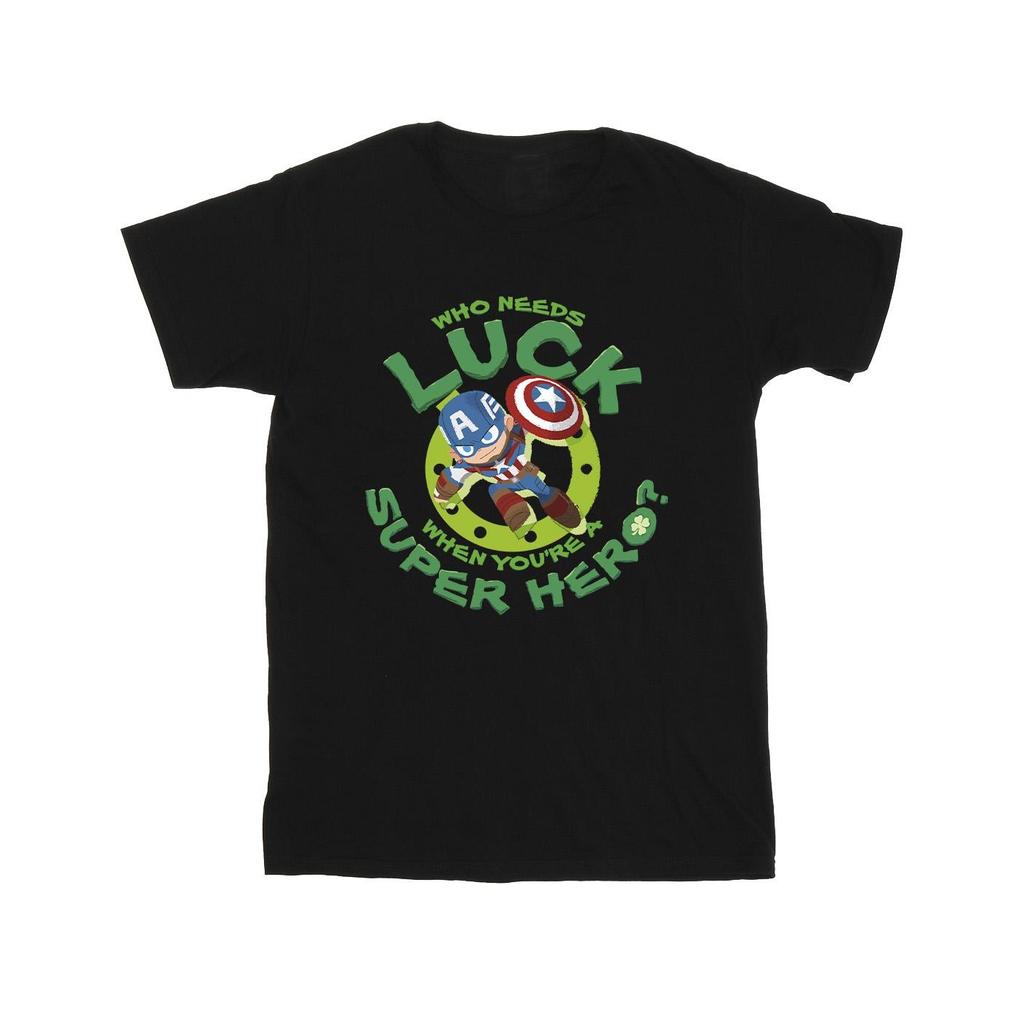 Marvel Mens St Patrick´s Day Captain America Luck T-Shirt