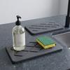 2Pcs Diatomite Absorbent Tray for Kitchen Soap Dish Plant Pot Mat Quick-Drying Stone Tray Non-Slip Anti-Bacterial Stone Drying Mat for Bathroom