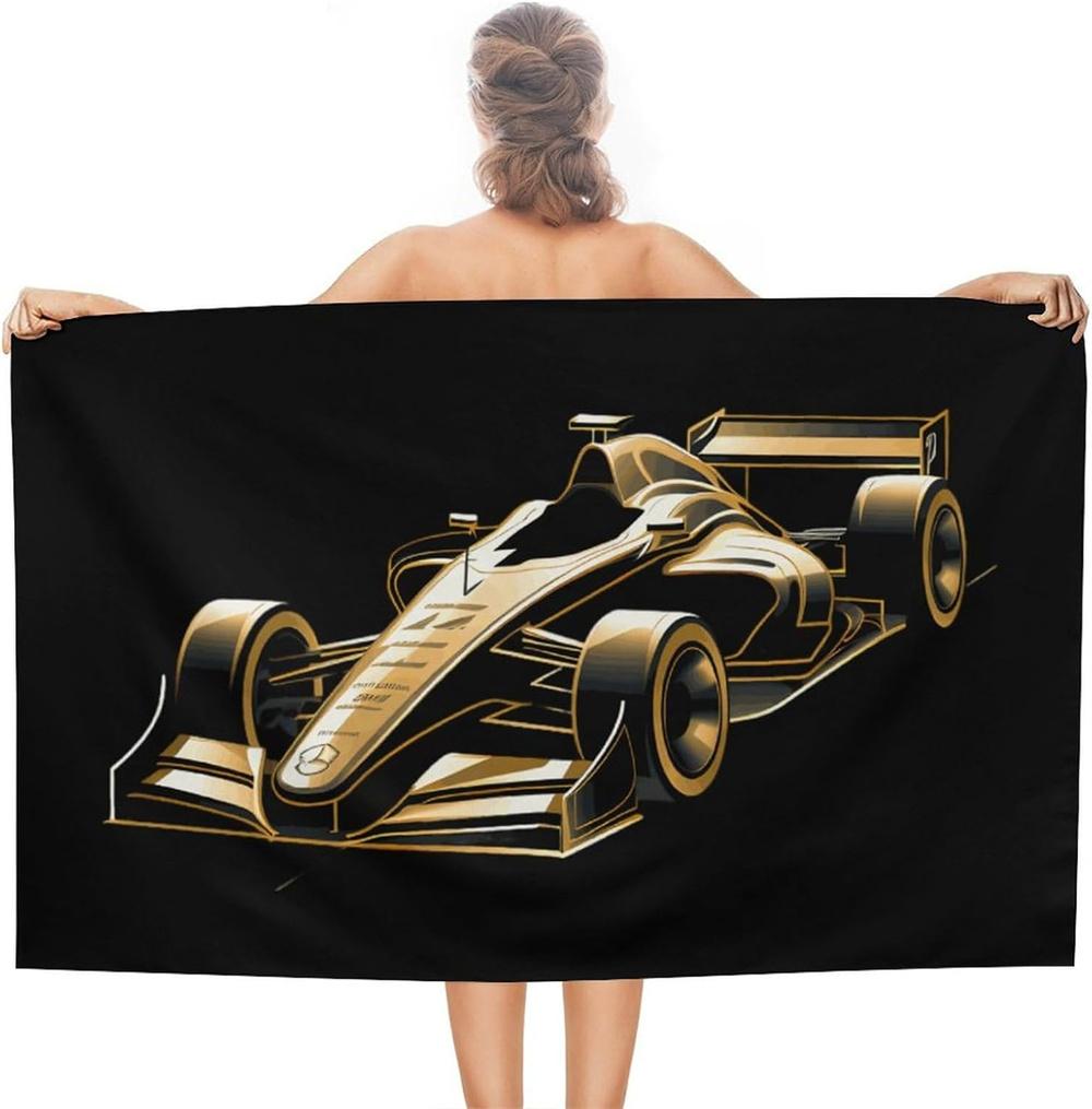 3D Racing Car Microfibre Beach Towel,Car Lightweight Beach Towels for Adults, Absorbent,Quick Dry, for Swimming,Travel or Bath