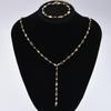 IF ME 2 Pcs Heart Zircon Tassel Bracelet Necklace Set Fashion Women Jewelry For Daily Wear Party Wedding Birthday Christmas Gift.