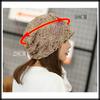 Knit floral mesh simple CA534 [White Fang] hat, pattern, cap, design, women's (khaki)