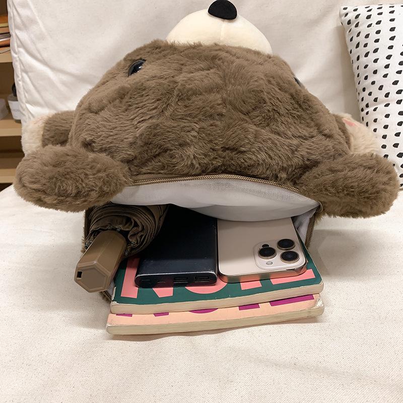 3D Cartoon Teddy Bear Plush Backpack for Girls
