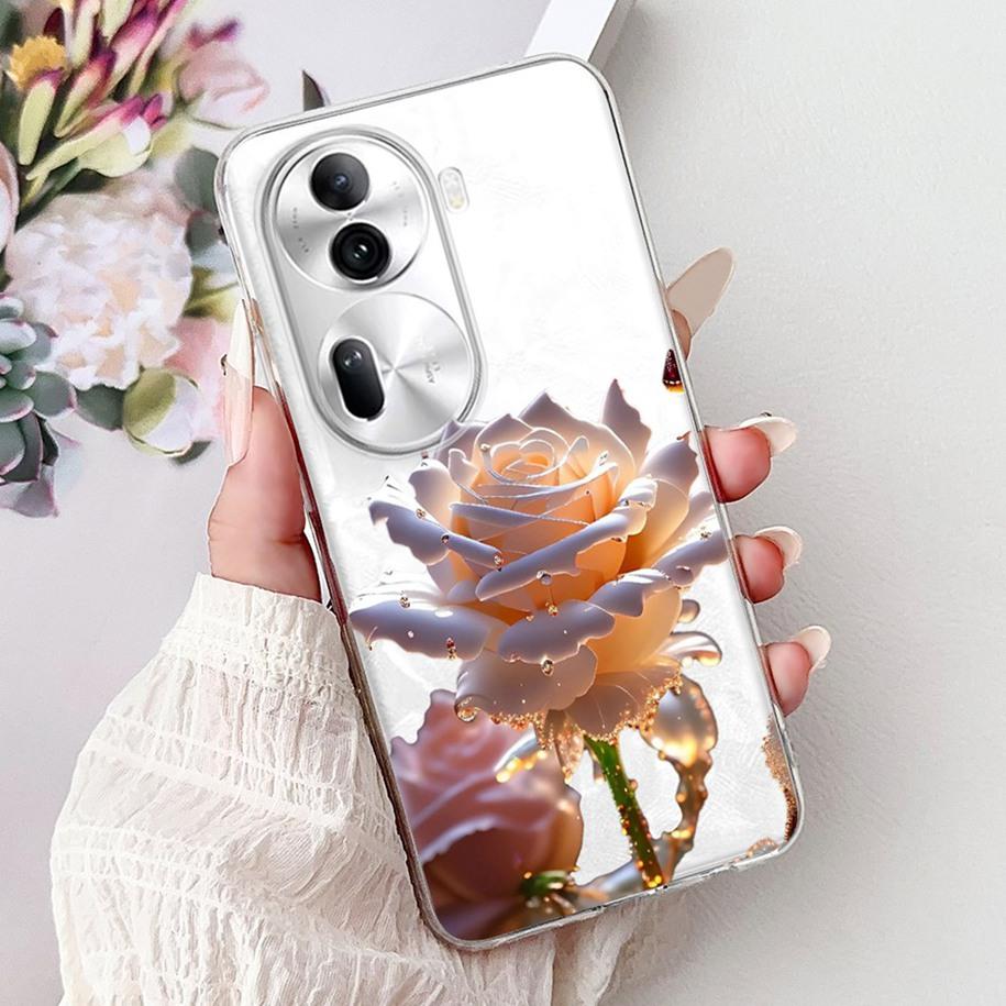 For OPPO Reno 11 Pro 5G Case CPH2607 New Fashion Flower Butterfly Silicone Clear Soft Phone Case On OPPO Reno11 5G CPH2599 Funda