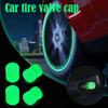 Luminous Valve Caps Fluorescent Green Blue Night Glowing Car Motorcycle Bicycle Wheel Styling Tyre Hub Auto Decoration