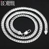 DOTEFFIL 925 Silver 8/16/18/20/22/24 Inch 6mm Side Chain Necklace Bracelet For Woman Men Fashion Charm Wedding Jewelry