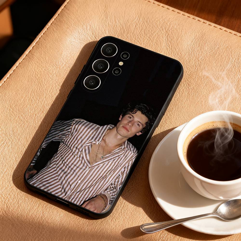 Sänger S-Shawn Mendes Handyhülle Für Samsung S26,S25,24,23,22,30,21,10,9,Ultra,Plus,Lite,Schwarze Weiche Hülle