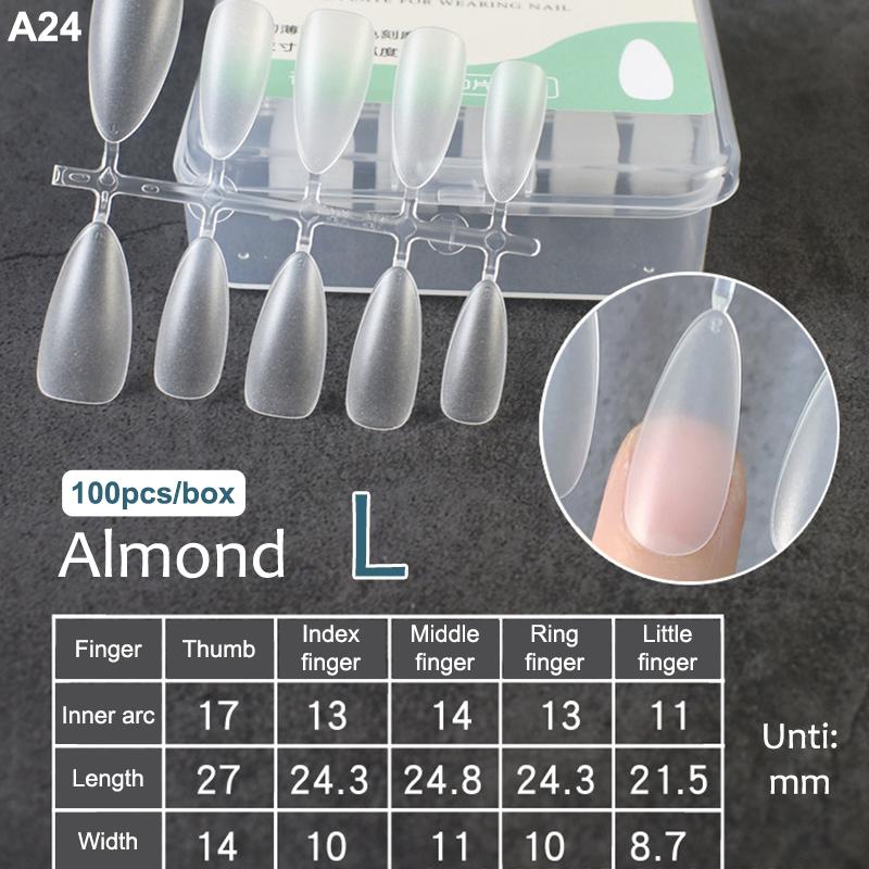 100Pcs/Box Fake Nail Tips Full Cover Coffin Press On Nail Extension Clear Soft Gel Tips False Nail Design Manicure Tools