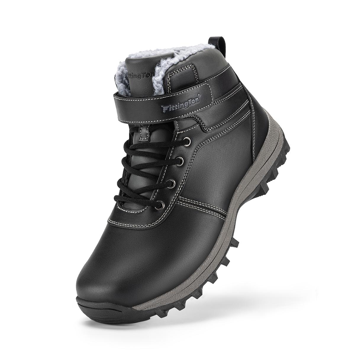 

Широкие мужские зимние ботинки Толстые теплые сноубутсы Нескользящие Легкие Удобные Ботинки на меху Уличная зимняя обувь для мужчин 49 чёрный