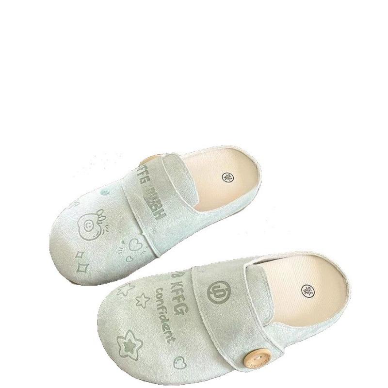 Retro thick-soled bag head and half slippers for women's summer outer wear, new versatile lazy one-pedal Boken sandals
