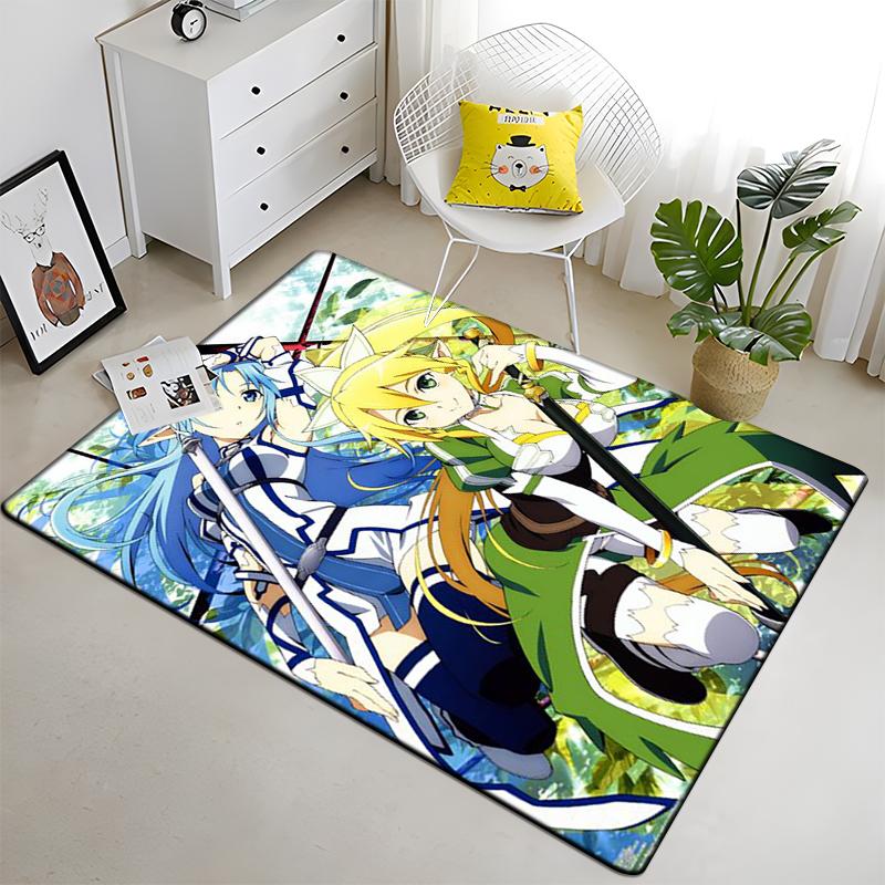 Hot Anime SAO Sword Art Online Modern House Living Room Floor Matte Bedroom Carpet Art Poster Mat Pattern Decorative Square Rug