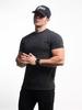 Men's Winter Warm Fleece Sports T-Shirt - Short Sleeve, Double-Sided, Solid Color.