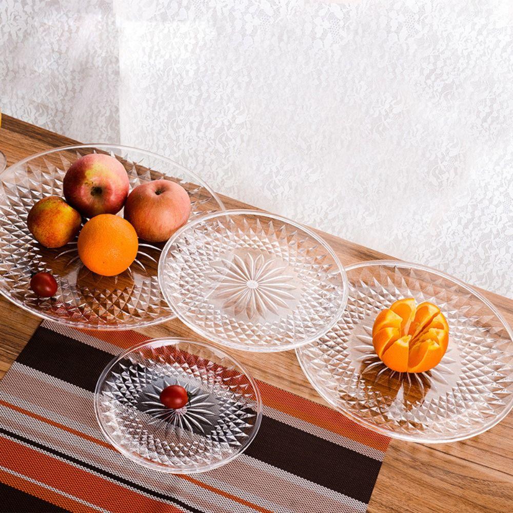 Kreativní talíř Průhledný ovocný talíř KTV Plastový vícevrstvý talíř na dort Kreativní dvojitý ovocný talíř