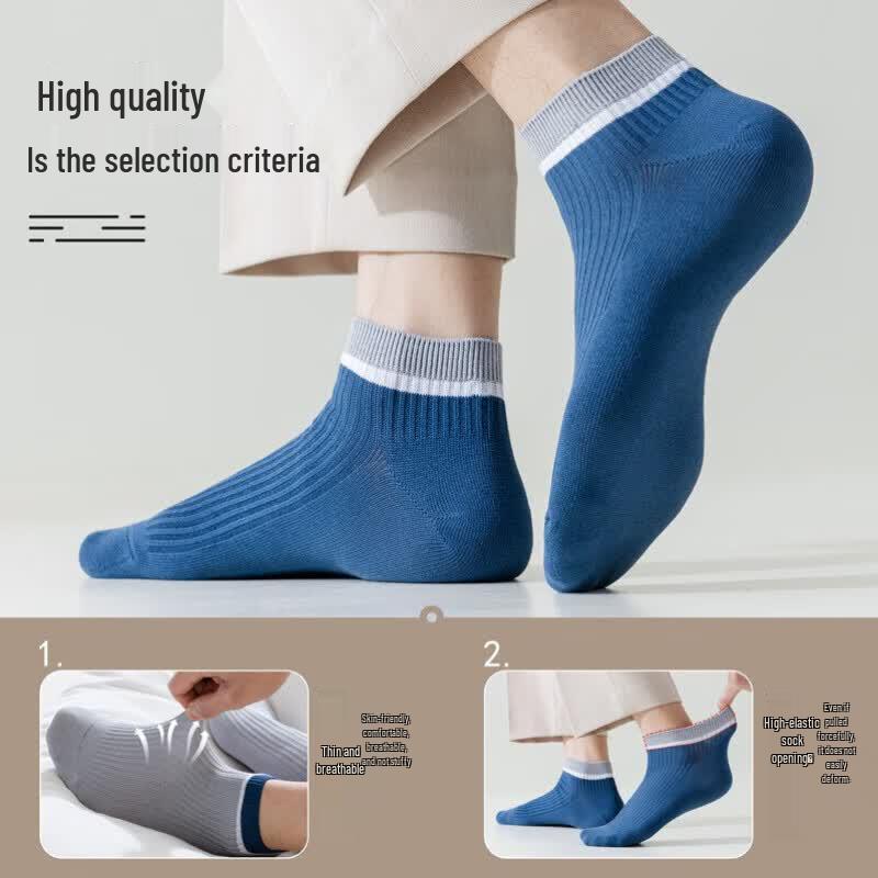 Langsha Men's Summer Pure Cotton No-Show Socks