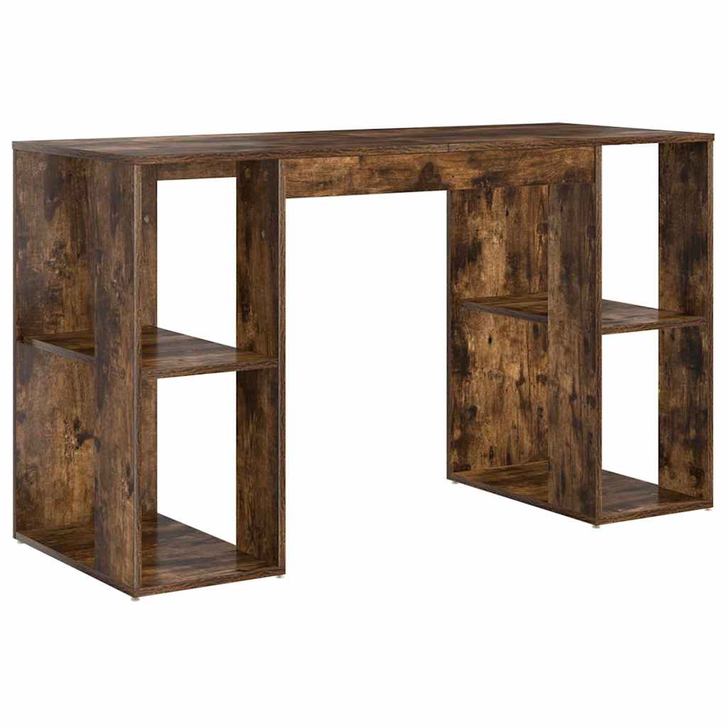 Desk Smoked Oak 130 x 50.5 x 75 cm Engineered Wood