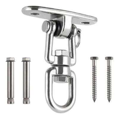 Ensemble de 3 cintres pivotants à 360° Supports de suspension Acier inoxydable 304 Crochets pour chaise hamac Fixation murale au plafond Robuste