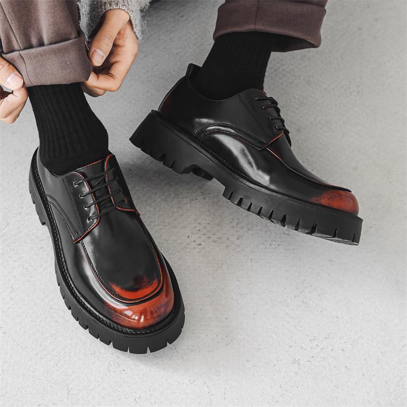 Fashion Derby Thick soled Men's Shoes Classic designer styles Fashion parties or weddings Handsome adult leather shoes 38-46 Hot