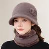 Winter new knitted wool hat women's ear protection warm pullover hat with scarf fashionable versatile cold hat winter