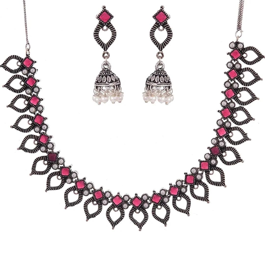 

Наборы ожерелий из окисленного серебра из латуни для женщин