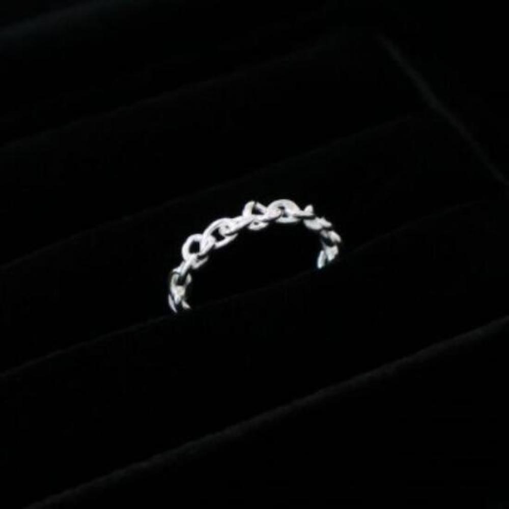 New Arrivals Open Run Chain Open Ring Cutout Twist Ring Sterling Silver