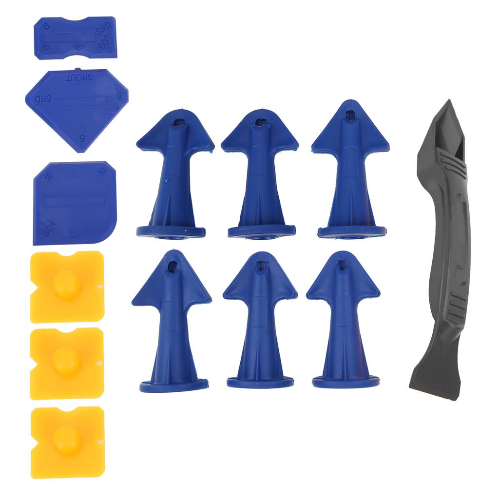 13Pcs Caulking Finisher Tools Plastic Scraper Spatula Silicone Nozzles Glue Removing Tools
