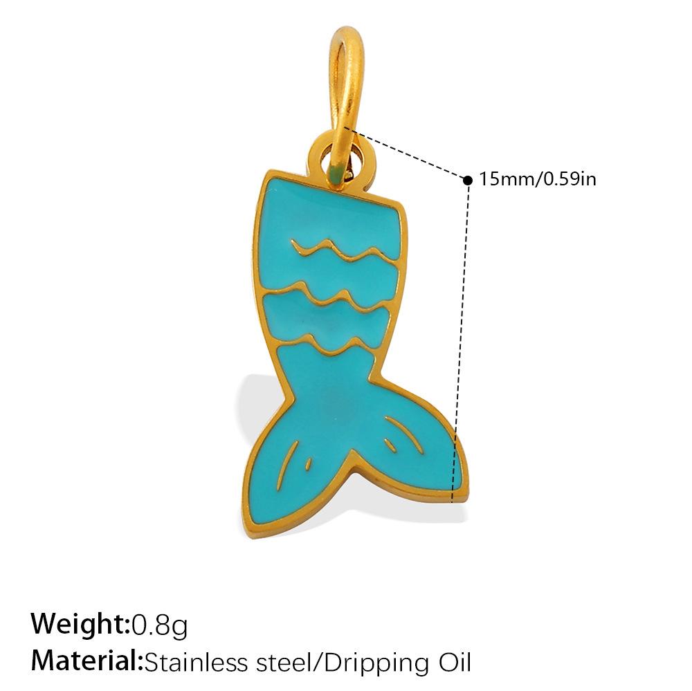 Creative Dripping Oil Colorful Three-Dimensional Diy Pendant Stainless Steel Gold-Plated Small Pendant Pendant Collection