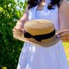 Straw Hat Women Summer Hat Beach Ladies Casual Flat Brom Bowknot Panama Hat Breathable FashBreathable Fashion Sun Hats For Women