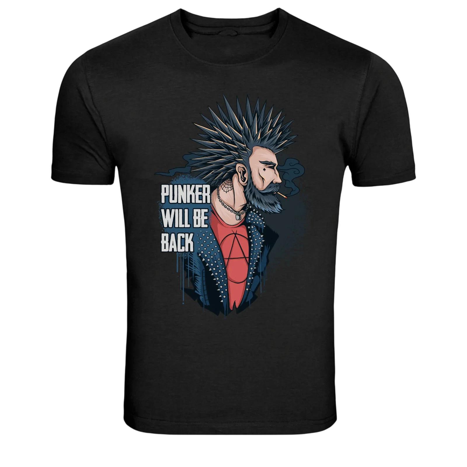 Punk Rocker Mohawk Rebel Graphic T Shirt Street Style L