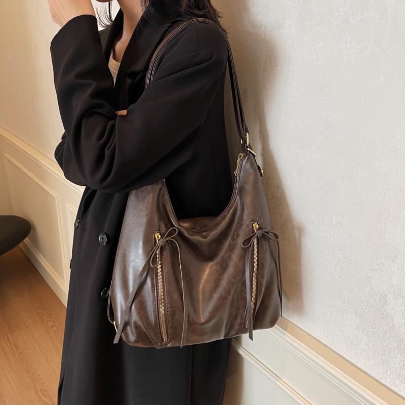 

Винтажный женский рюкзак большой емкости, стильный простой рюкзак, сумка-тоут, сумка на плечо для поездок на работу темно-коричневого