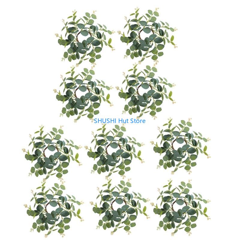

Faux Green Leaf Holder Wreath for Pillar Wedding Decoration D57B China Mainland