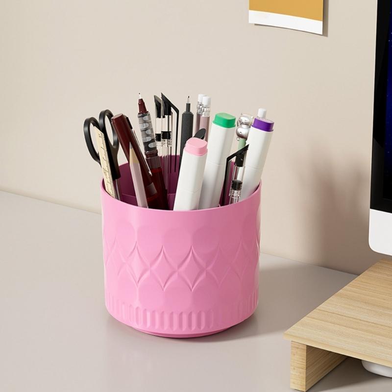 Drillless Cosmetic Brush Holder 360 Degree Rotating Spacious Makeup Organizers Cups For Desk Bathroom Countertop