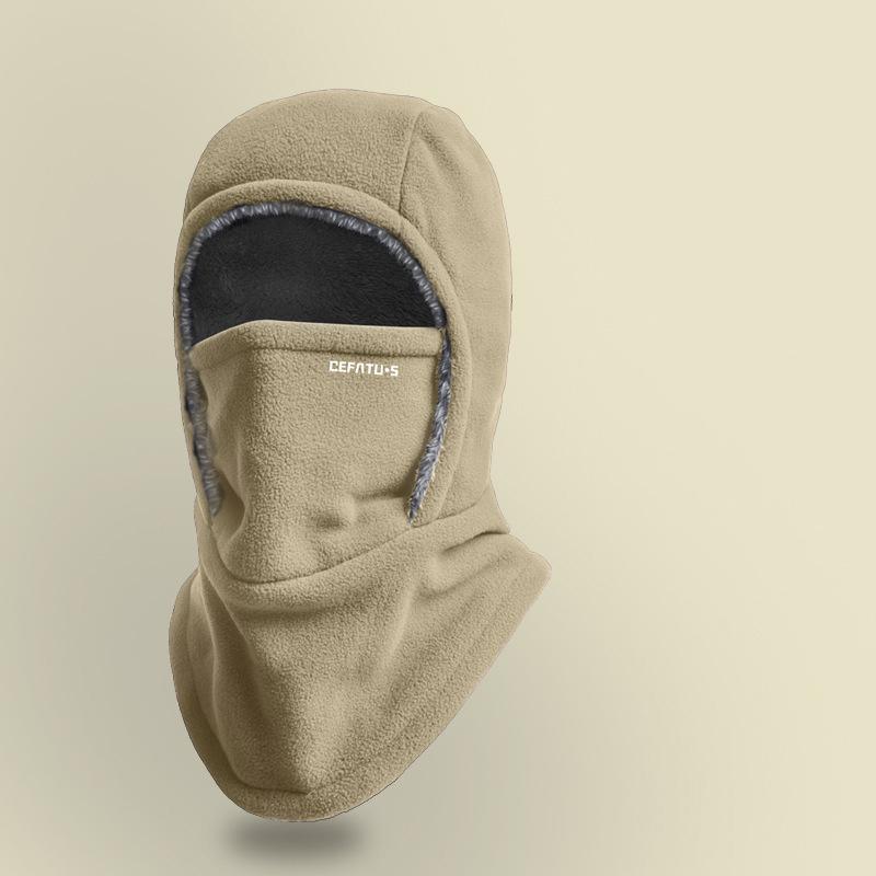 Winter Windproof Balaclava Hat Men Neck Warmer Ear Protection Thickened Polyester Fiber Outdoor Headwear Cycling Face Mask