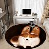 1PC Dog Ears Office Round Area Rug, Mat Suitable For Office, Under Office Chairs Bedroom Living Room Home Decor, Room Deco