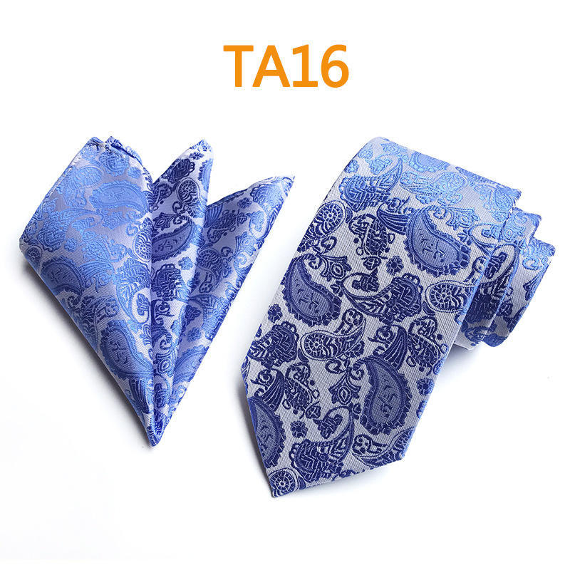 Polyester Large Waist Men'S Tie Men'S Pocket Towel Two-Piece Set