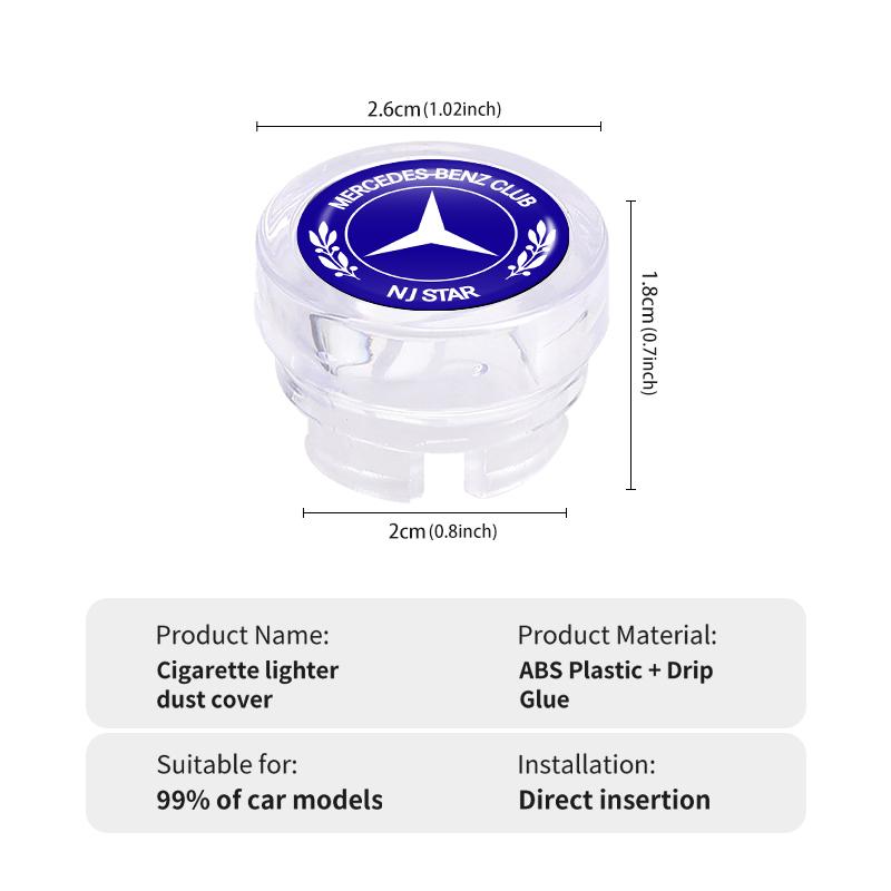 Car Cigarette Lighter Cover Dust Proof Cap Decoration Plug For Mercedes Benz W202 W212 W126 W140 W168 W177 CLS GLE GLC GLS CLA