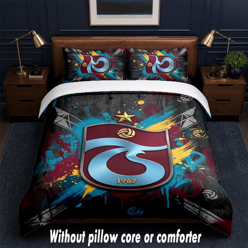 Trabzonspor FC Design Bed Bedding Set 1 Duvet Cover + 2 Pillowcases Soft Breathable Household Bed Linens