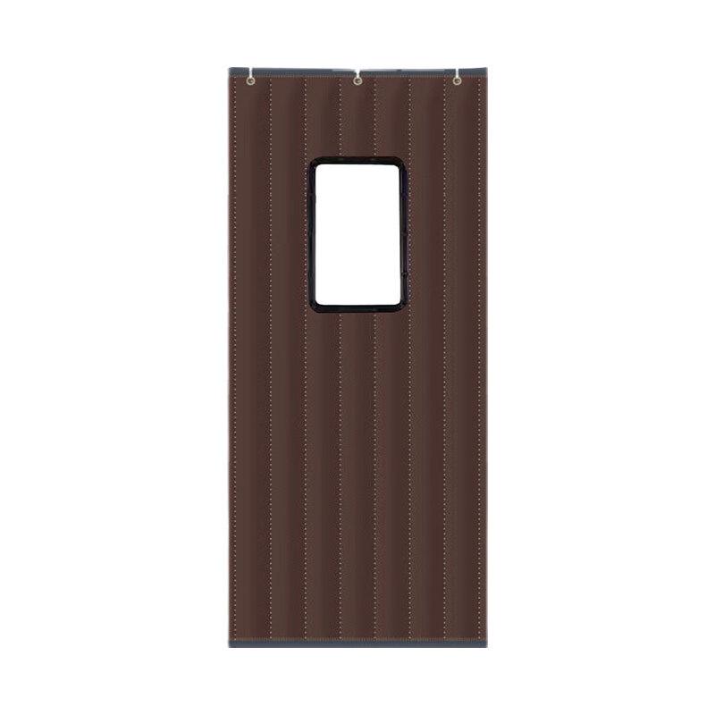 Thickened Winter Windproof Door Curtain with Window кофейный