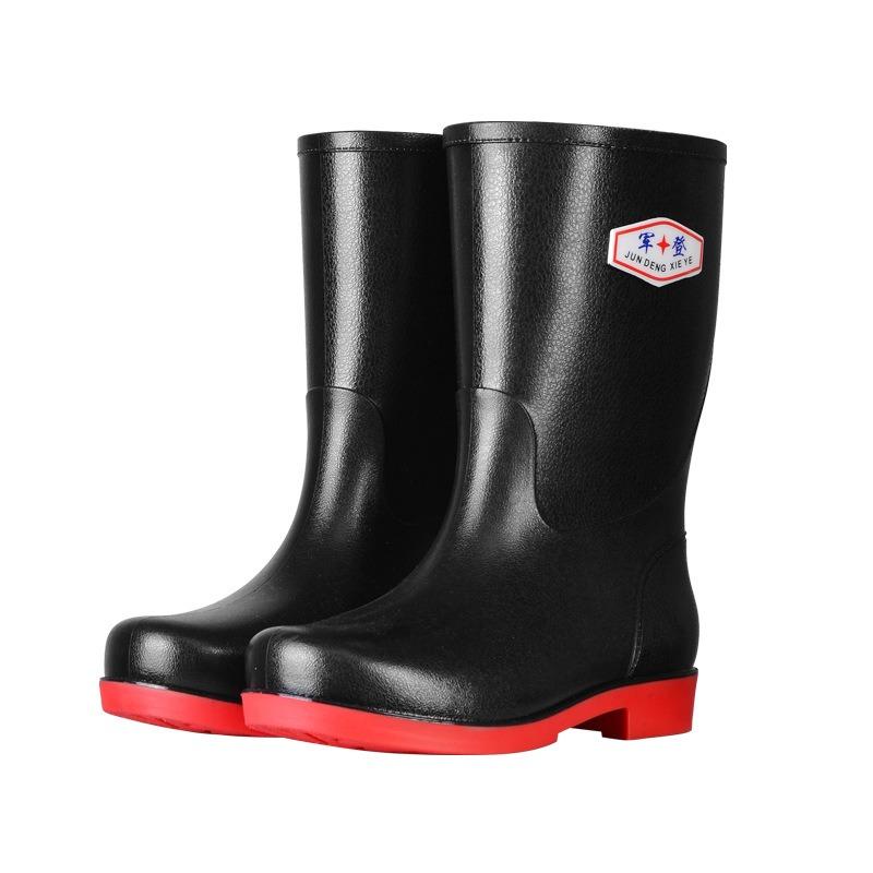 Fashion Rain Shoes Men's Non-slip and Waterproof Medium Tube Fashion Water Shoes Trend Four Seasons Fishing Work Rain Boots