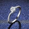 S925 Sterling Silver 50-Point Twisted Moissanite Ring with Four-Prong Setting