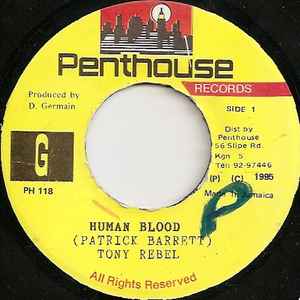 

7-дюймовая пластинка TONY REBEL - Human Blood / Fire Bun PH118 Penthouse Recor 1995 Япония Регги, Ска и Даб Б/У