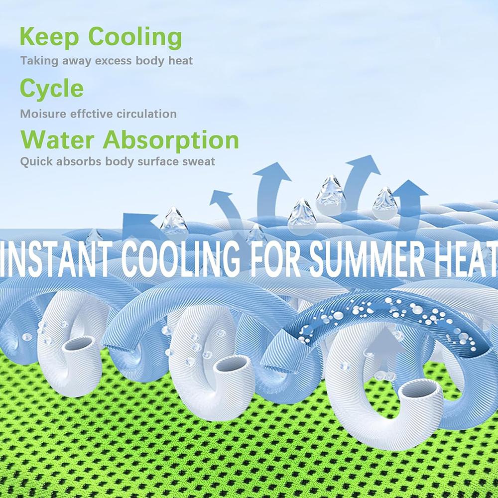 4Pcs Cooling Towels with Waterproof Bag & Carabiner for Running, Yoga, Climb