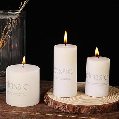 Unscented White Pillar Candles - Smokeless, Multi-Size for Weddings, Church, Holiday Ornaments