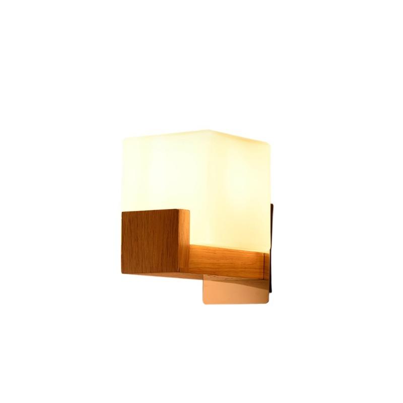 Modern Glass Wall Sconce Light for Bedroom Bedside Bathroom Hallway Living Room Wood Background Lamp Decoration Lighting Japan