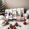 5 Stück Küchenhandtücher mit Weihnachtsmotiv Weihnachtliche Geschirrtücher Cartoon Weihnachtsmann Elch Schneemann Wichtel Weihnachtshandtücher