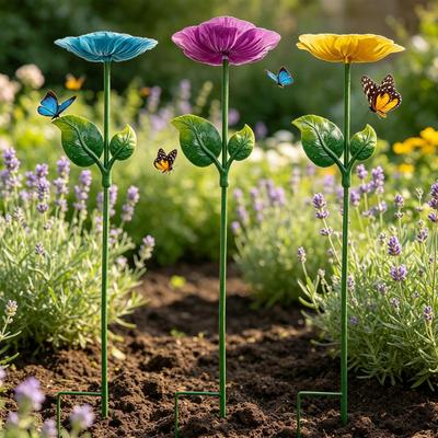 Bee Watering Station 3 Piece Flower Shape Butterfly Feeder Bee Bath For Outdoor Backyard Patio Deck Butterfly Farm Pond Fountain