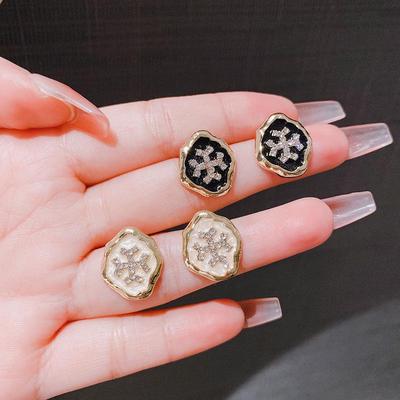 Orecchini Geometrici Coreani con Ago in Argento S925: Stile Raffinato Autunno/Inverno per Donna