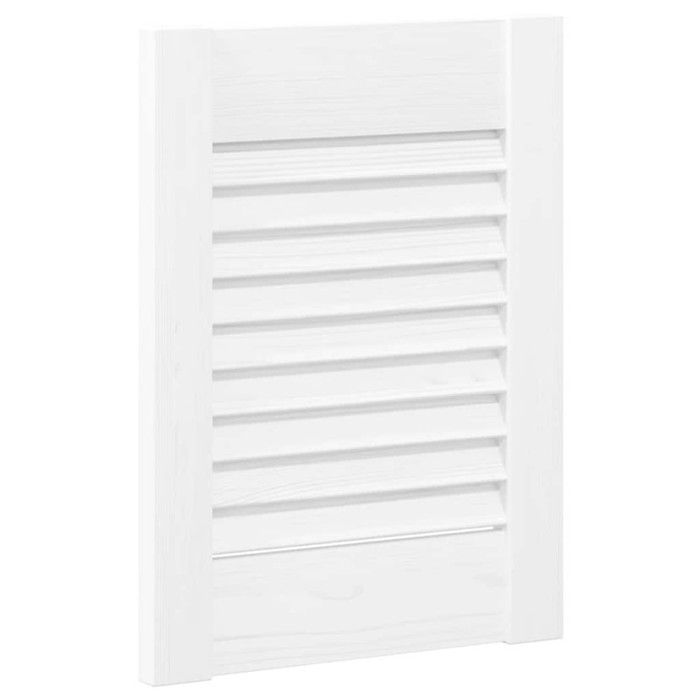 Portes d armoire à persiennes 2 pcs blanc 39,5x29,5 cm